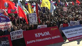Митинги в поддержку крымчан и жителей Севастополя проходят во многих регионах России