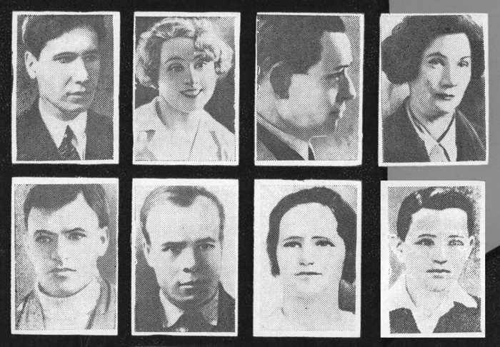 Участники подпольной группы «Сокол» — крымские актёры. Были раскрыты и расстреляны 10 апреля 1944 года, за три дня до освобождения Симферополя.