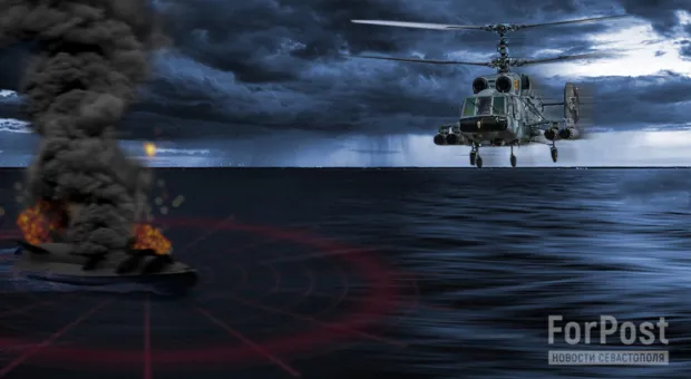 Боевой вертолёт уничтожил морской дрон у берега Крымского полуострова