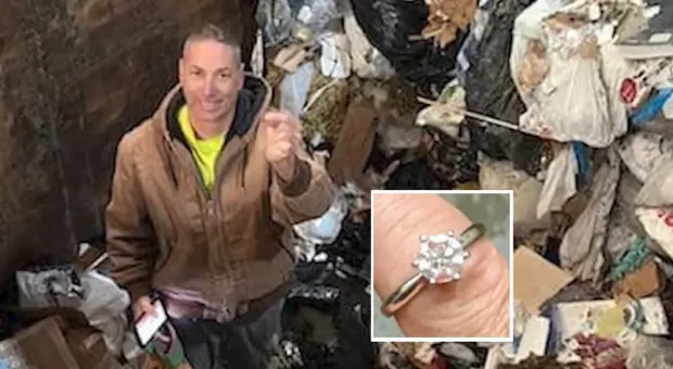 Мусорщикам пришлось искать кольцо в 20 тоннах отходов