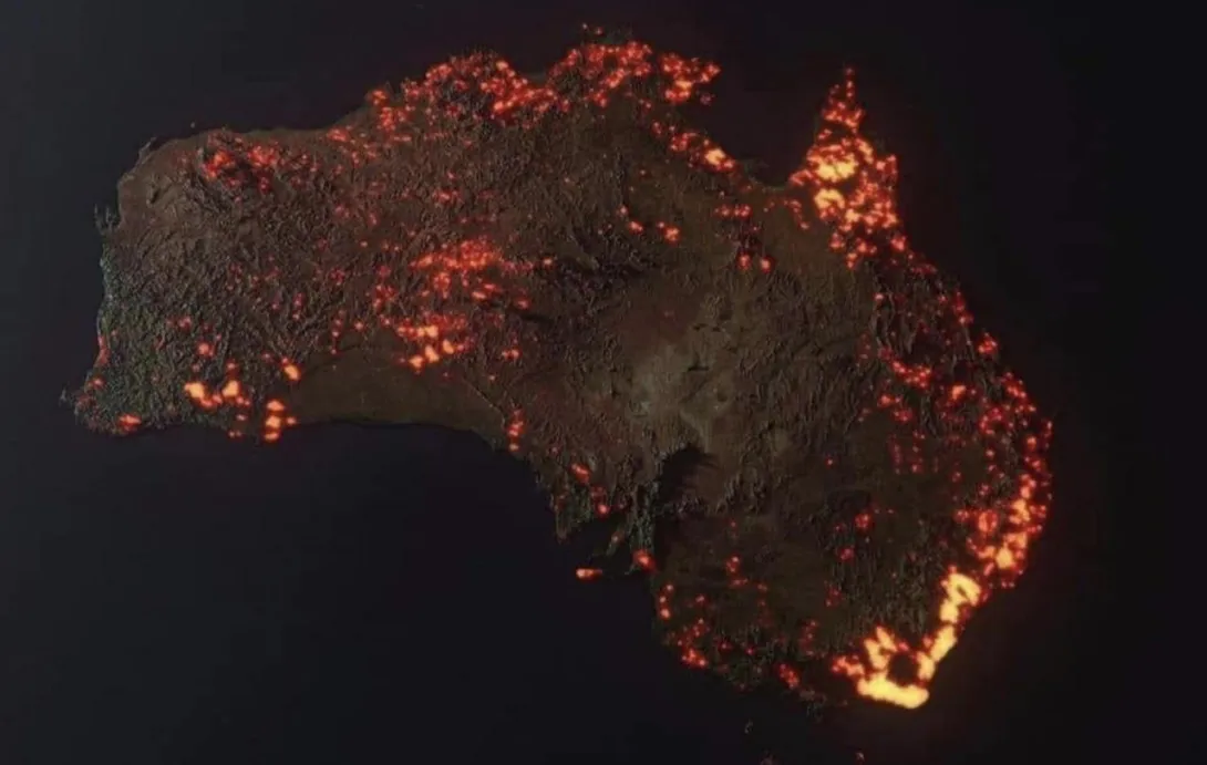 Как выглядит горящая Австралия из космоса