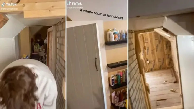 Женщина нашла в своём шкафу проход в тайную комнату