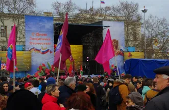 На площади Нахимова в Севастополе вспоминали начало Русской весны