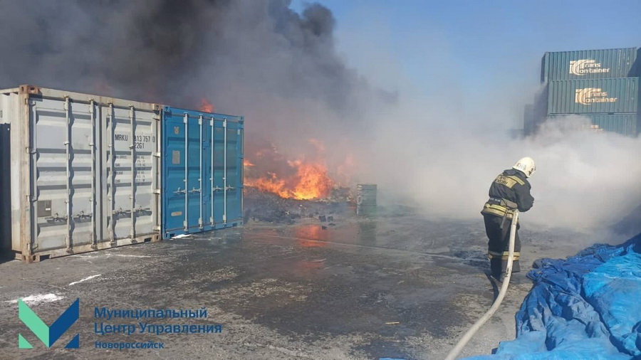 пожар грузовой терминал Новороссийск