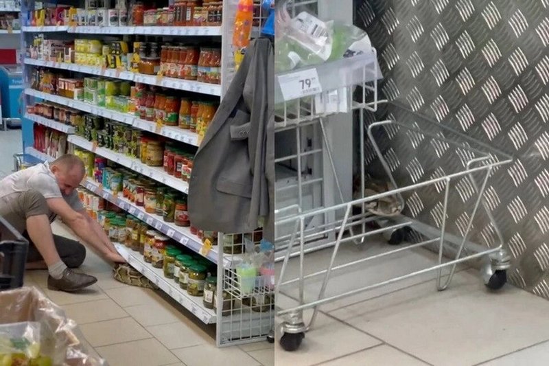 Тигровый питон сбежал от пьяного хозяина в супермаркете