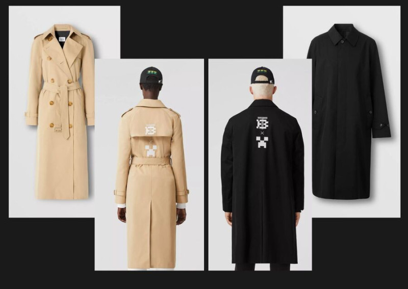 Burberry тренч с логотипом Майнкрафт