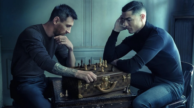 Роналду и Месси играют на кейсе Louis Vuitton Роналдо Месси Louis Vuitton