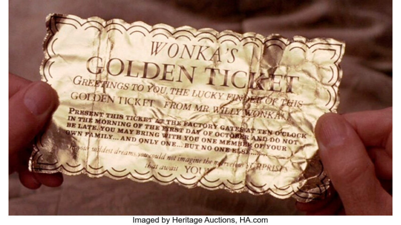 Реквизит билет Вилли Вонка