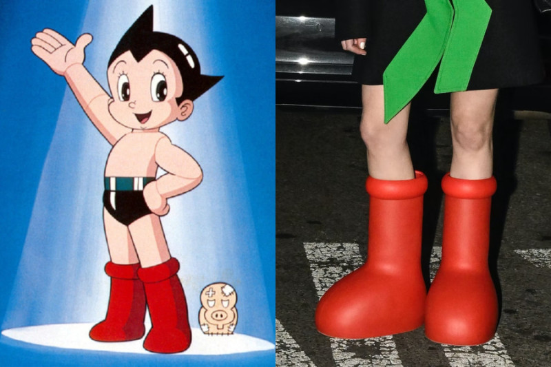 Астробой красные сапоги ботинки MSCHF