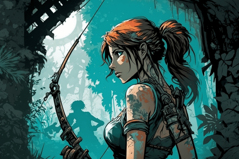 Лара Крофт нейросеть, dall-e midjourney