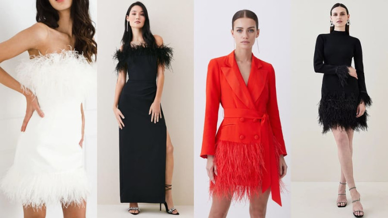 Платье с перьями на выпускной