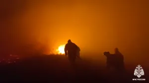 Пожарные всю ночь боролись с огненной стихией на востоке Крыма.