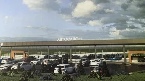 Тот редкий случай, когда члены архсовета отдали предпочтение тёмному исполнению будущего автомагазина. 