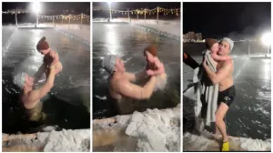 Интернет в шоке от отца-моржа, который в -30 окунул годовалого ребёнка в прорубь