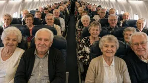 Шансы сбежать из аварийного самолёта зависят от числа пенсионеров на борту