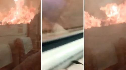 ForPost- Из-за лесного пожара поезд попал в ловушку, десятки человек пострадали