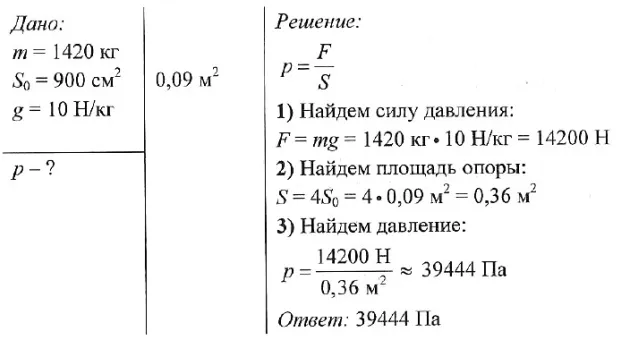 Определите давление оказываемое на пол шкафом