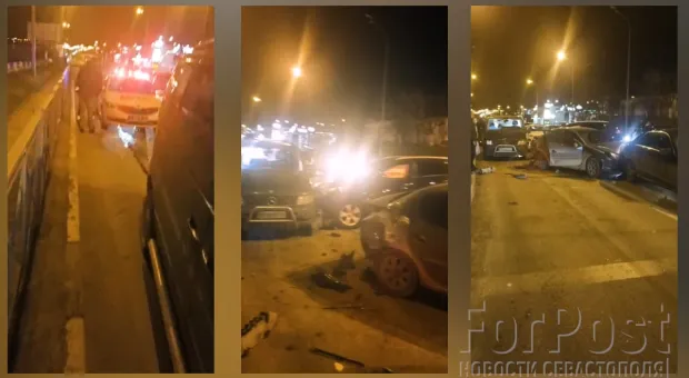 Пьяный водитель в Севастополе собрал в кучу пять машин
