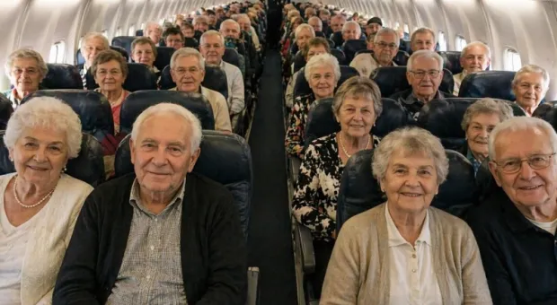 Шансы сбежать из аварийного самолёта зависят от числа пенсионеров на борту