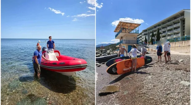 Двух москвичей на сапбордах унесло от берега Крыма на километр в море
