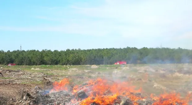 В Юхариной балке сожгли сухостой и мусор со всего города
