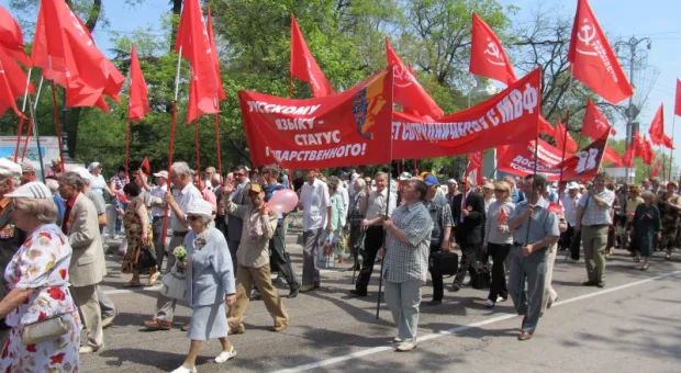 Василий Пархоменко разглядел в демонстрации, организованной городскими властями, подобие колонн пленных советских воинов, прогнанных по улицам фашистами в 1942-ом