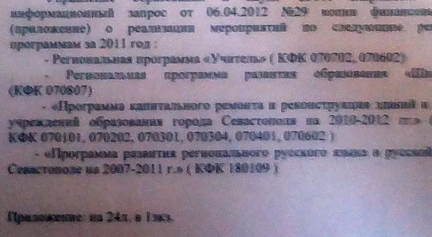 Куда пошли деньги, выделенные на Программу поддержки и развития русского языка и культуры в Севастополе в 2011 году?