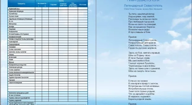 Очередной подарок к 1 сентября – дневник севастопольского школьника на 2012-2013 г.г.