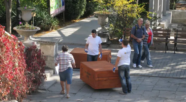 Часть экспозиции Херсонеса - на Красной площади в Москве