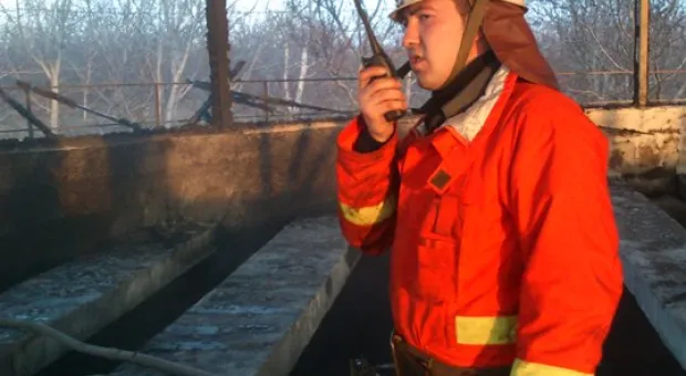 В Андреевке загорелись строящиеся очистные сооружения