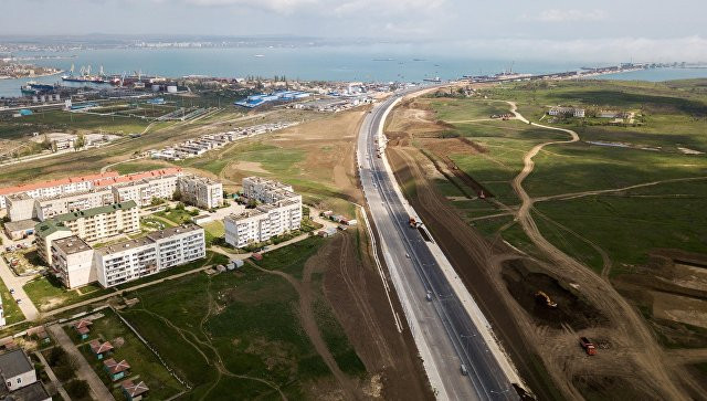 ForPost - Новости : Завершилось строительство автоподходов к мосту в Крым