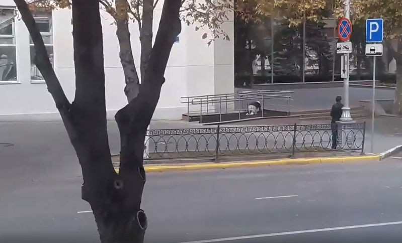 Старушка на коленях приползла в правительство Севастополя — видео Старушка на коленях приползла в правительство Севастополя — видео