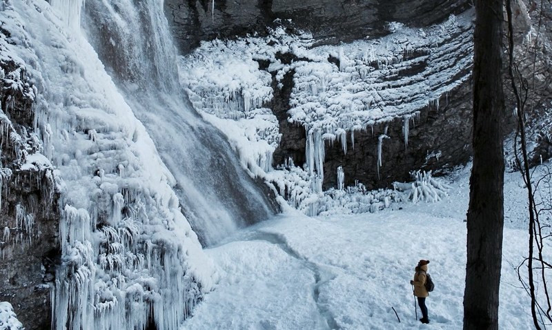 ForPost - Новости : В Крыму водопады превратились в ледопады