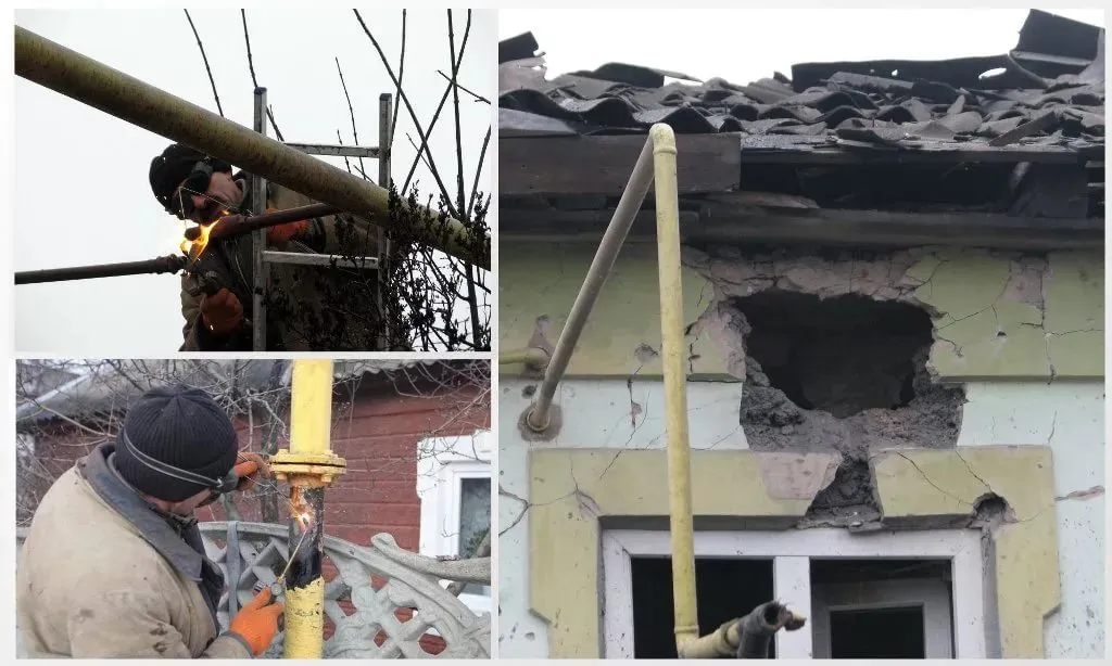 Донбассгаз ликвидирует последствия артобстрела Киевского района
