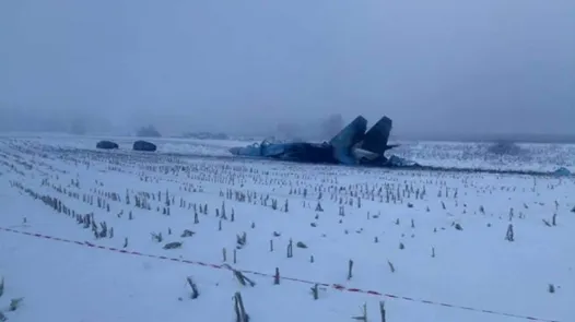 Опубликованы фото рухнувшего на Украине Су-27
