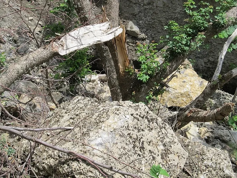 Мощный обвал грунта произошел в Крыму у горы Демерджи