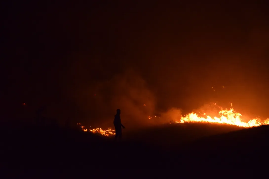 Горный пожар в Крыму опасно близко подошёл к жилищу людей