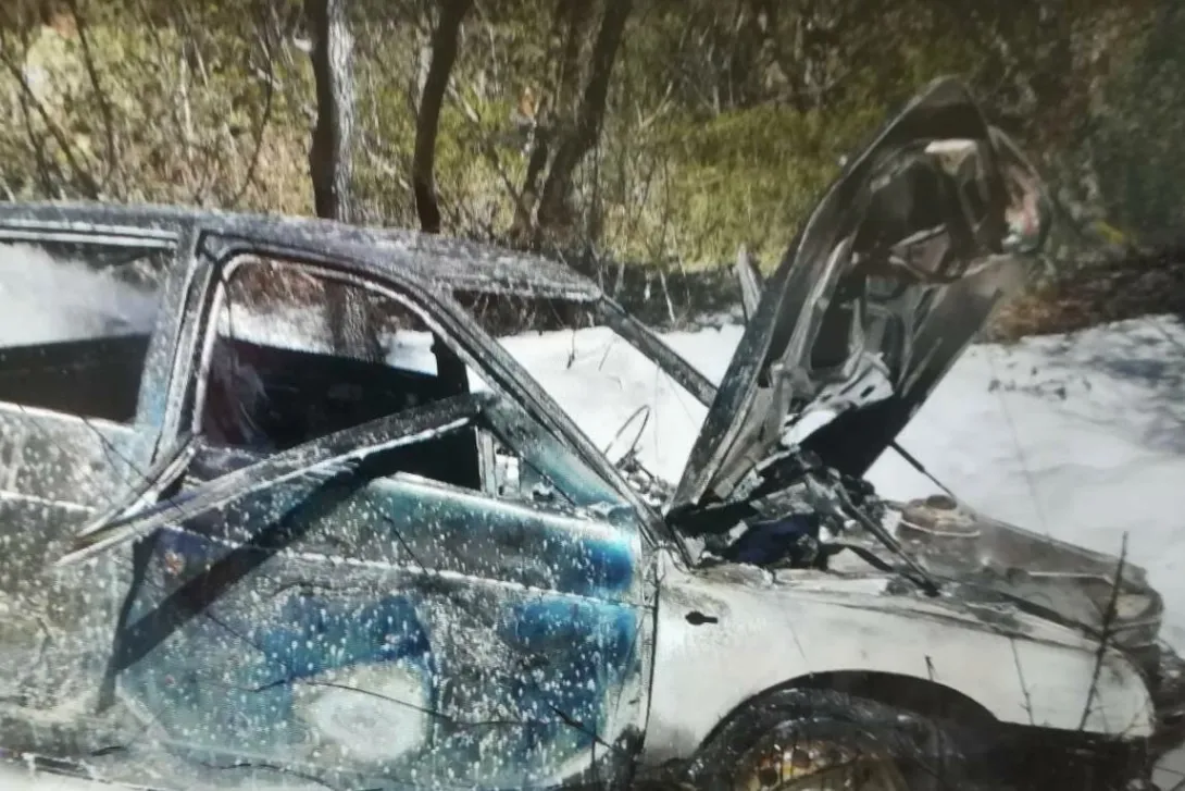 В Севастополе после ДТП загорелся автомобиль 