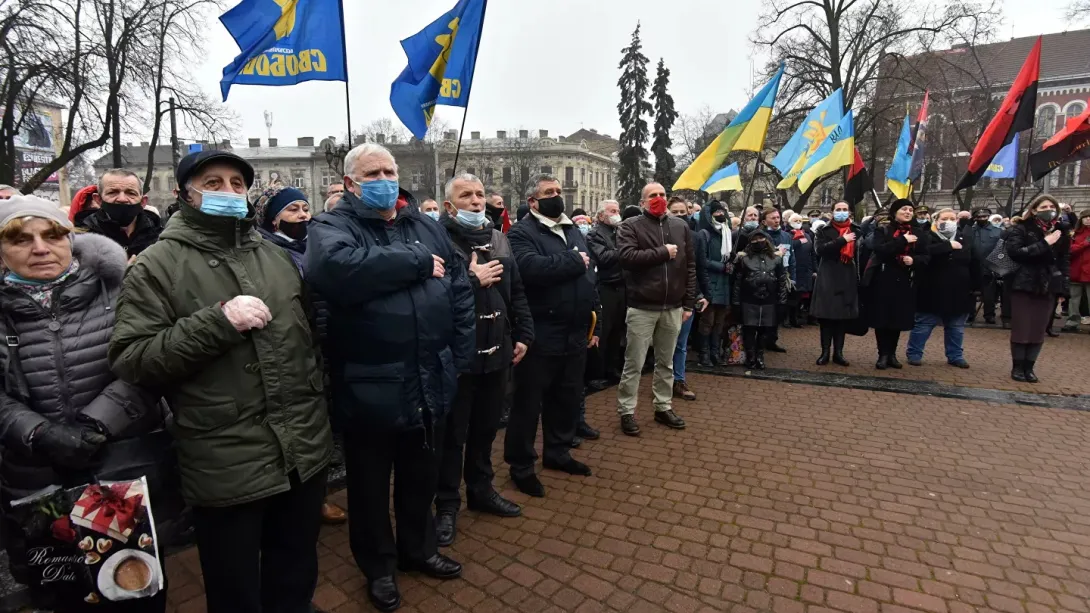 На Украине прошли шествия в честь Бандеры