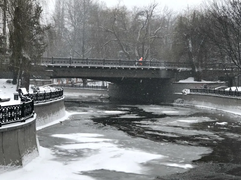 В Симферополе замерзла главная река Крыма