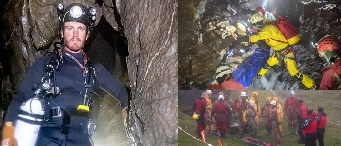 Мужчина со сломанной ногой на двое суток застрял в глубокой пещере 