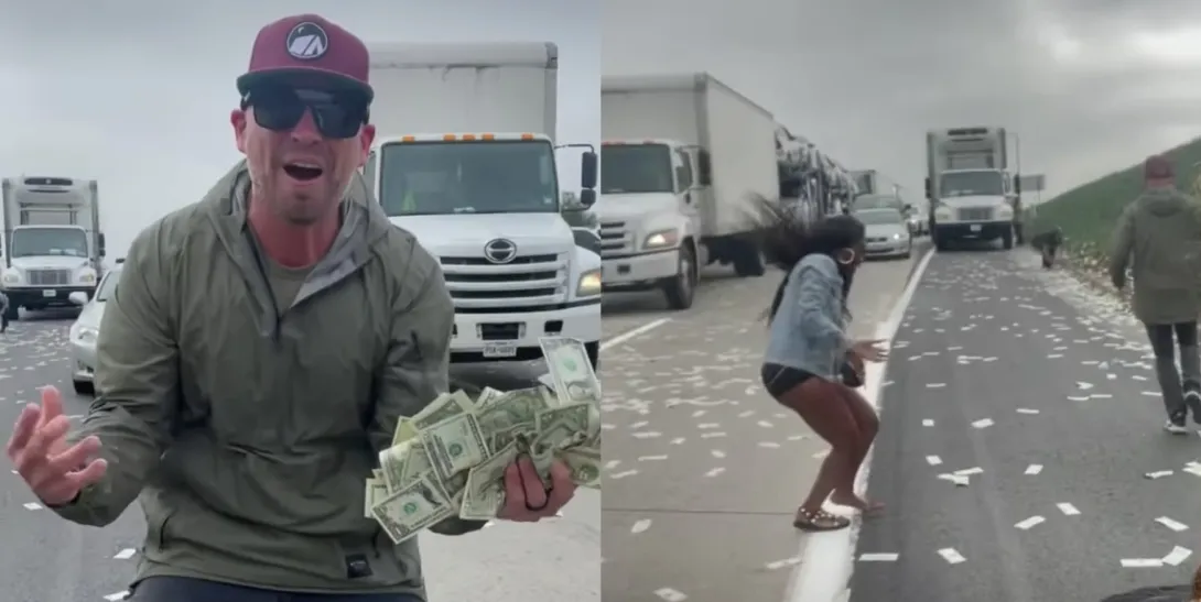 В США задерживают людей за то, что они нашли деньги на дороге. Видео