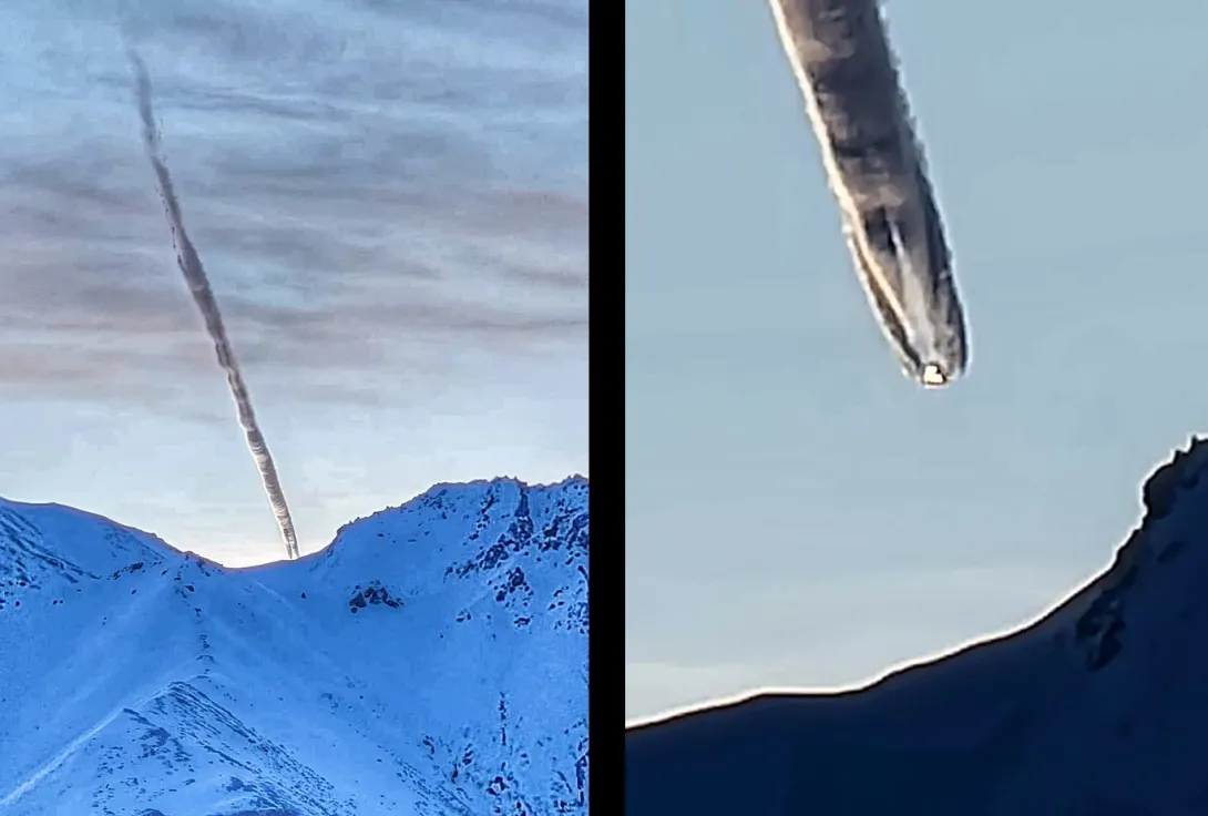 Необычный след в небе перепугал жителей Аляски