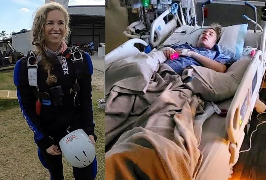 Женщина чудом выжила после прыжка с нераскрывшимся парашютом