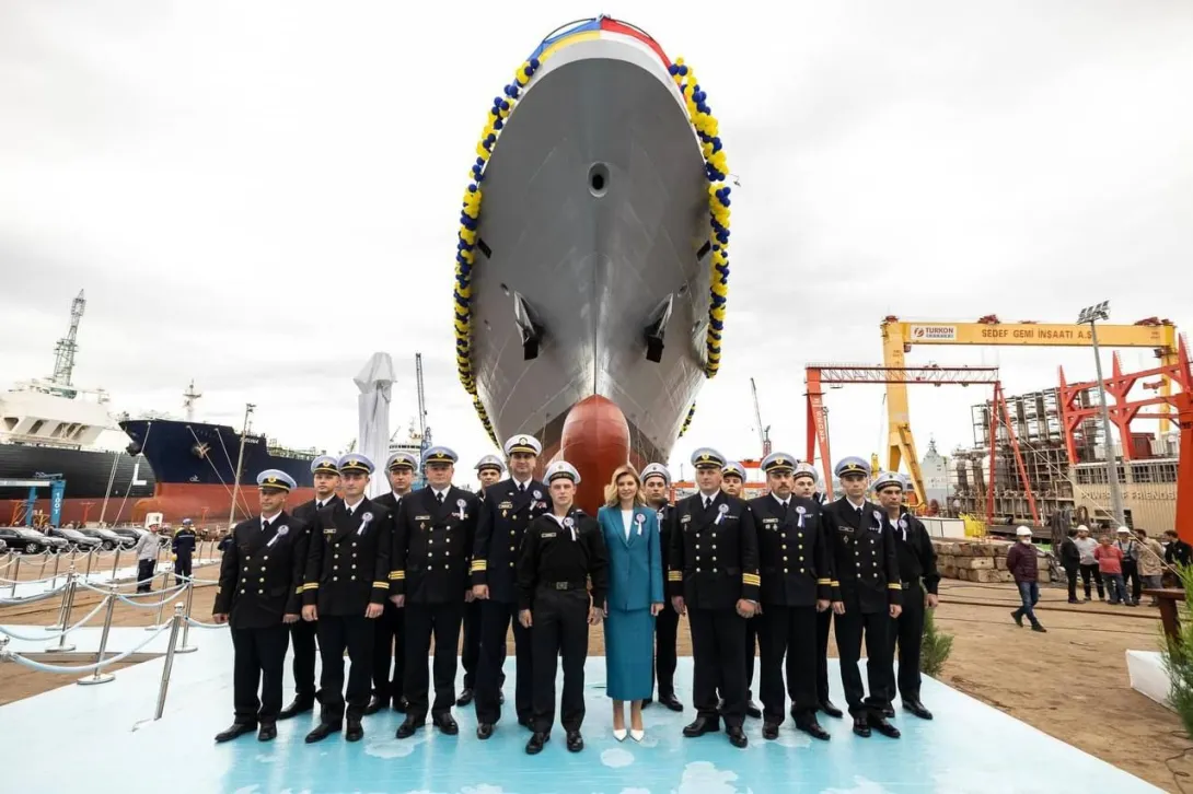 Жена Зеленского спустила на воду в Турции первый корвет для ВМС Украины