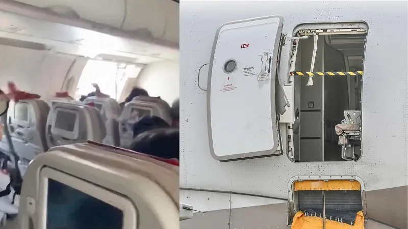 Мужчина открыл аварийную дверь самолёта прямо во время полёта