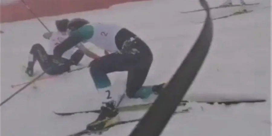 Появилось видео массового завала российских лыжниц в тумане
