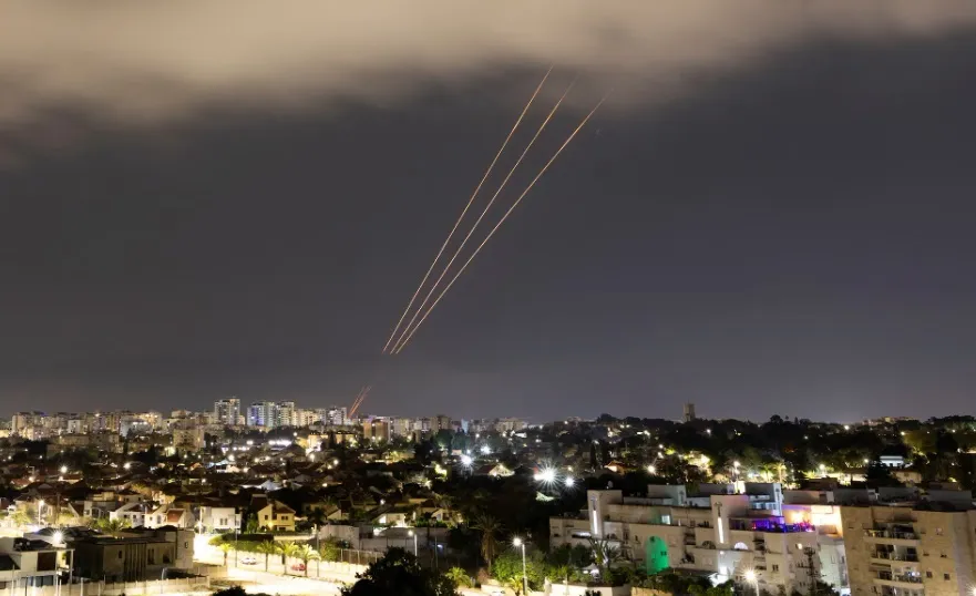 Работа противоракетной системы в Израиле