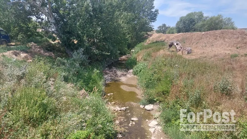 Река Кача в районе села Суворово Бахчисарайского района почти обмелела.