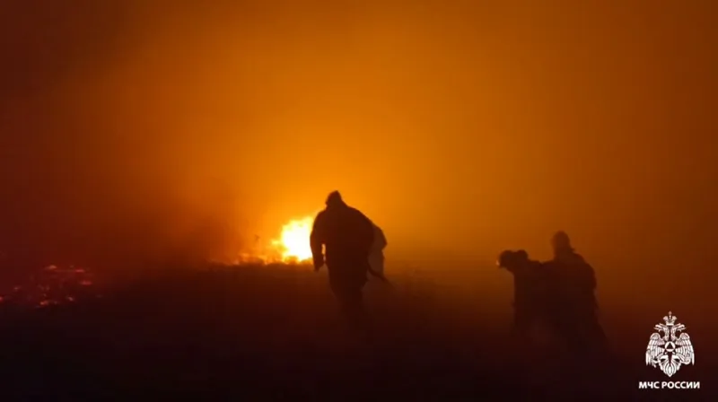 Пожарные всю ночь боролись с огненной стихией на востоке Крыма.